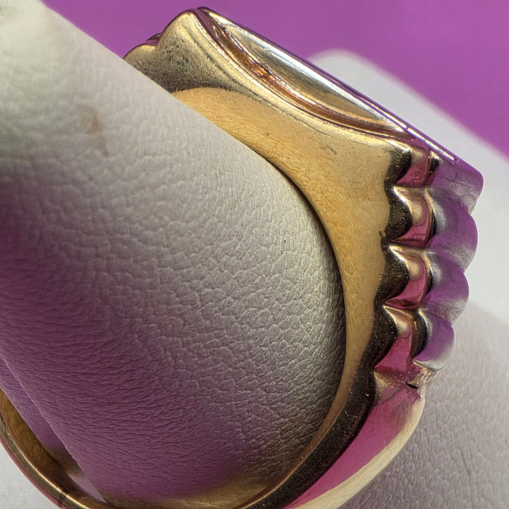 14K Gold & Pave Diamond Bold Geometric Ring