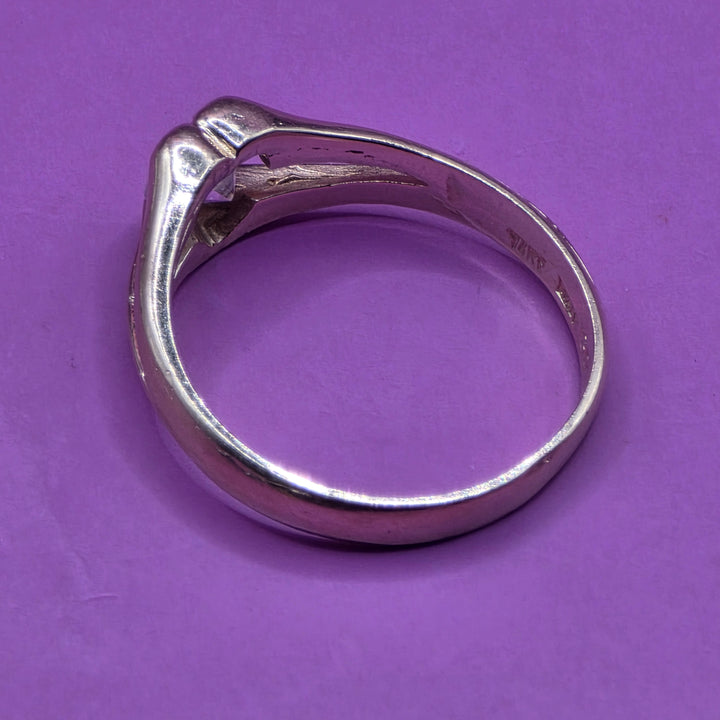 Elegant 14K Gold & Quartz Heart Diamond Love Ring