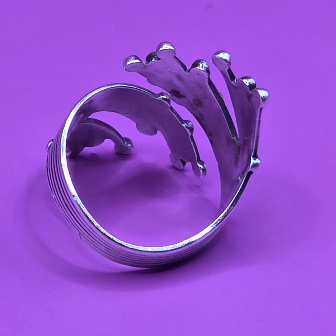 Sterling Silver Beaded Wrap or "Firework" Bypass Ring