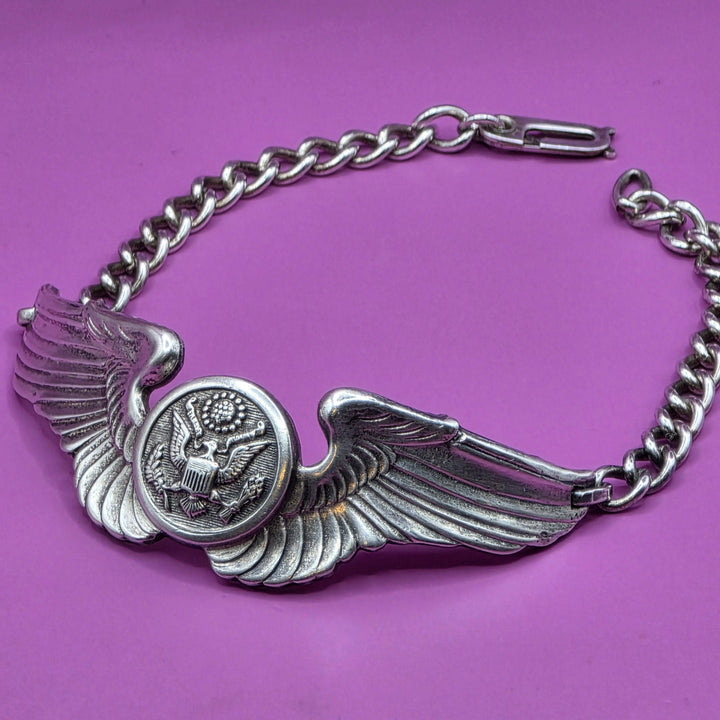 Vintage Sterling Silver WWII US Army Air Force Sweetheart Bracelet