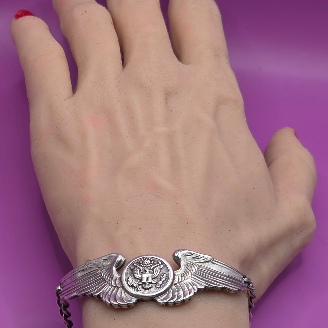 Vintage Sterling Silver WWII US Army Air Force Sweetheart Bracelet