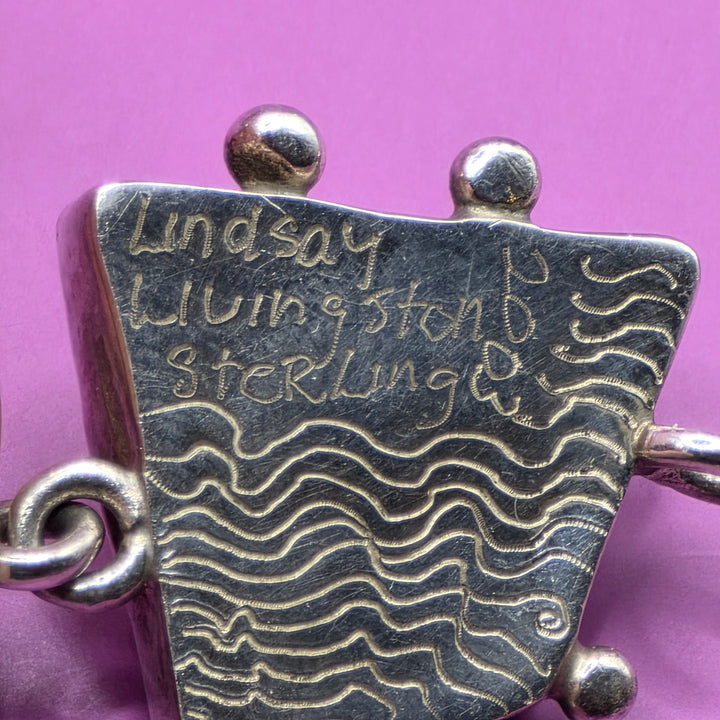 Sterling Silver Broken China Upcycled Statement Bracelet