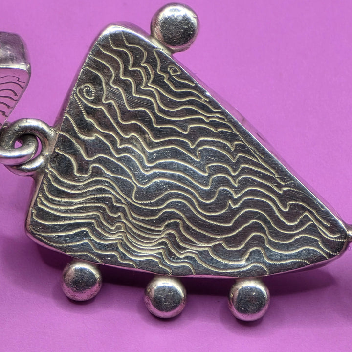 Sterling Silver Broken China Upcycled Statement Bracelet