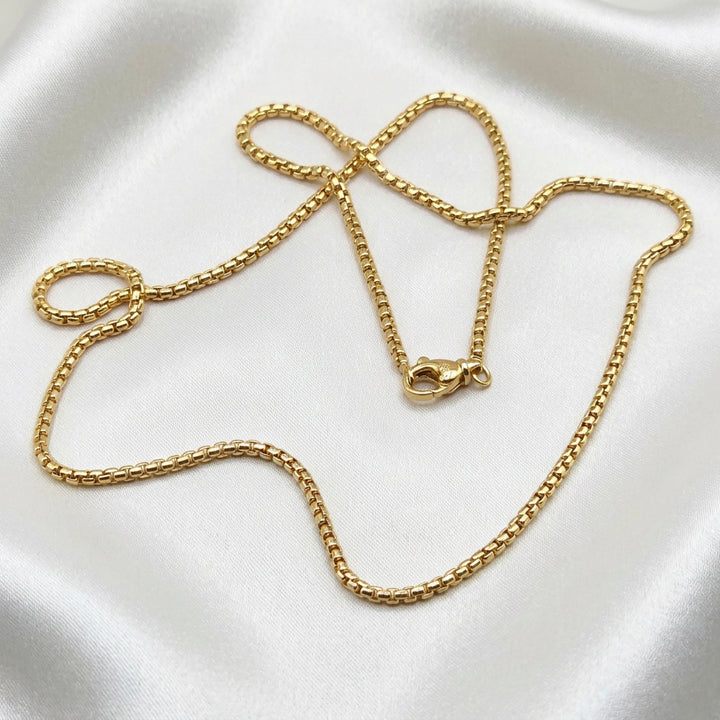 Authentic David Yurman 24" 18K Yellow Gold Box Link Necklace