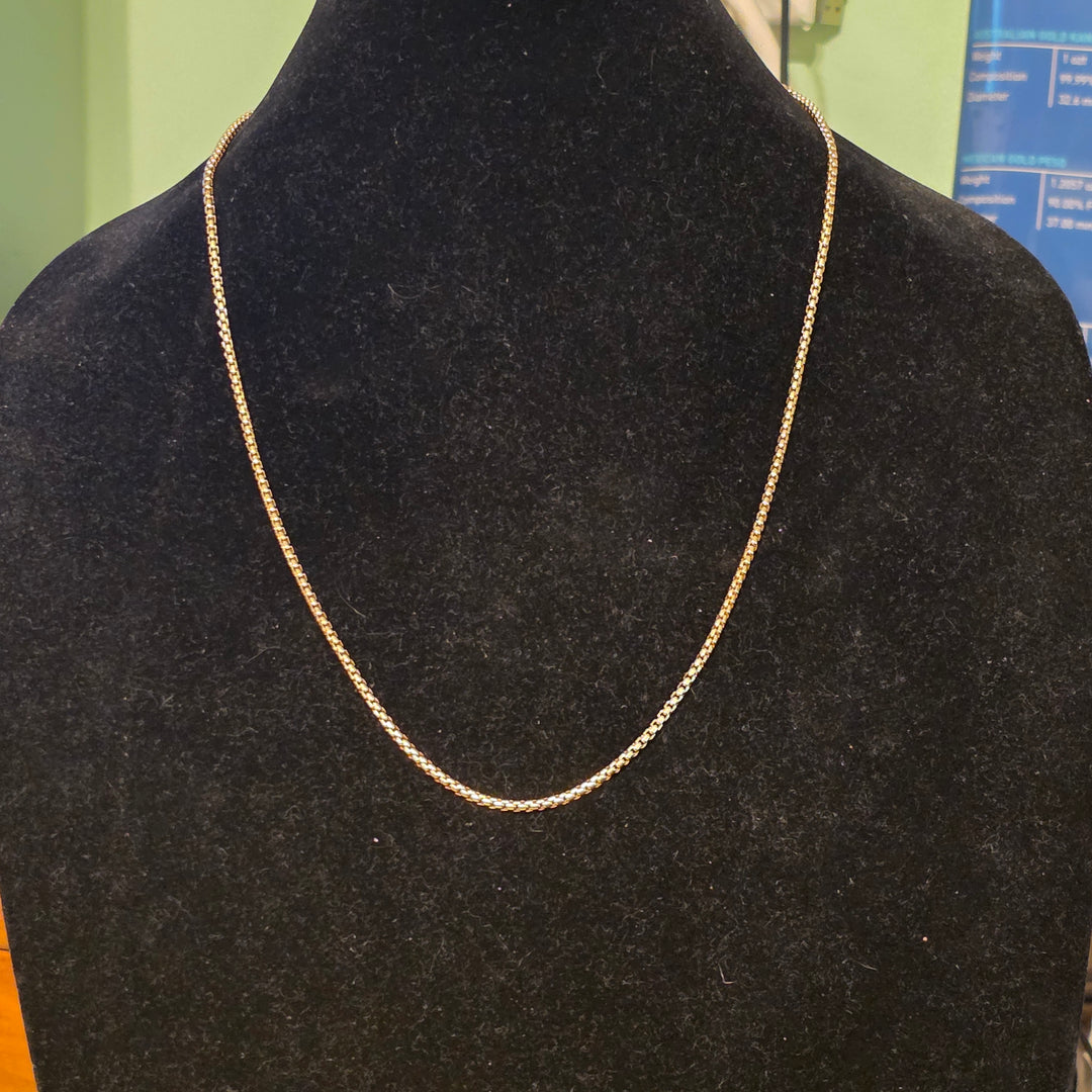 Authentic David Yurman 24" 18K Yellow Gold Box Link Necklace