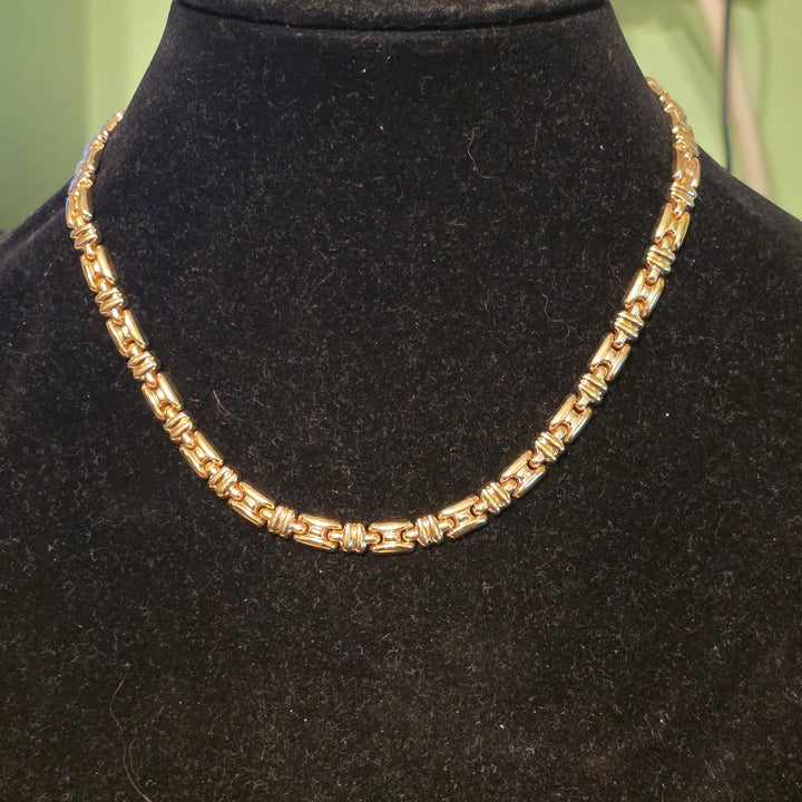 14K Gold Chunky Stutter Link Necklace