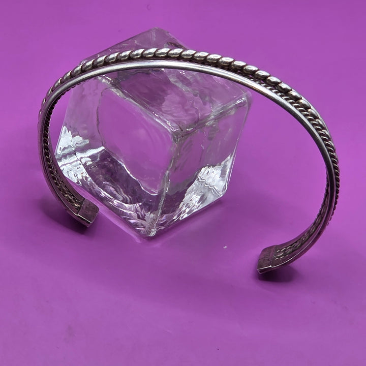 Elegant Sterling Silver Twisted Ropes Cuff Bracelet