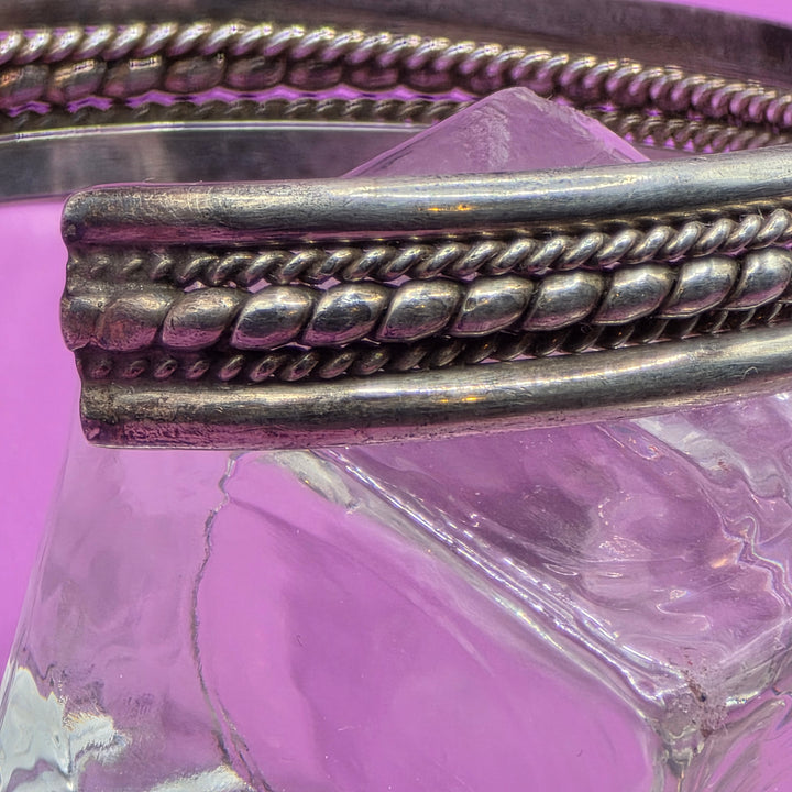 Elegant Sterling Silver Twisted Ropes Cuff Bracelet