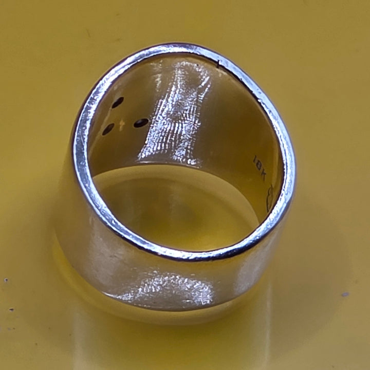 18K Gold & Diamond Kokopelli Wide Band Statement Ring