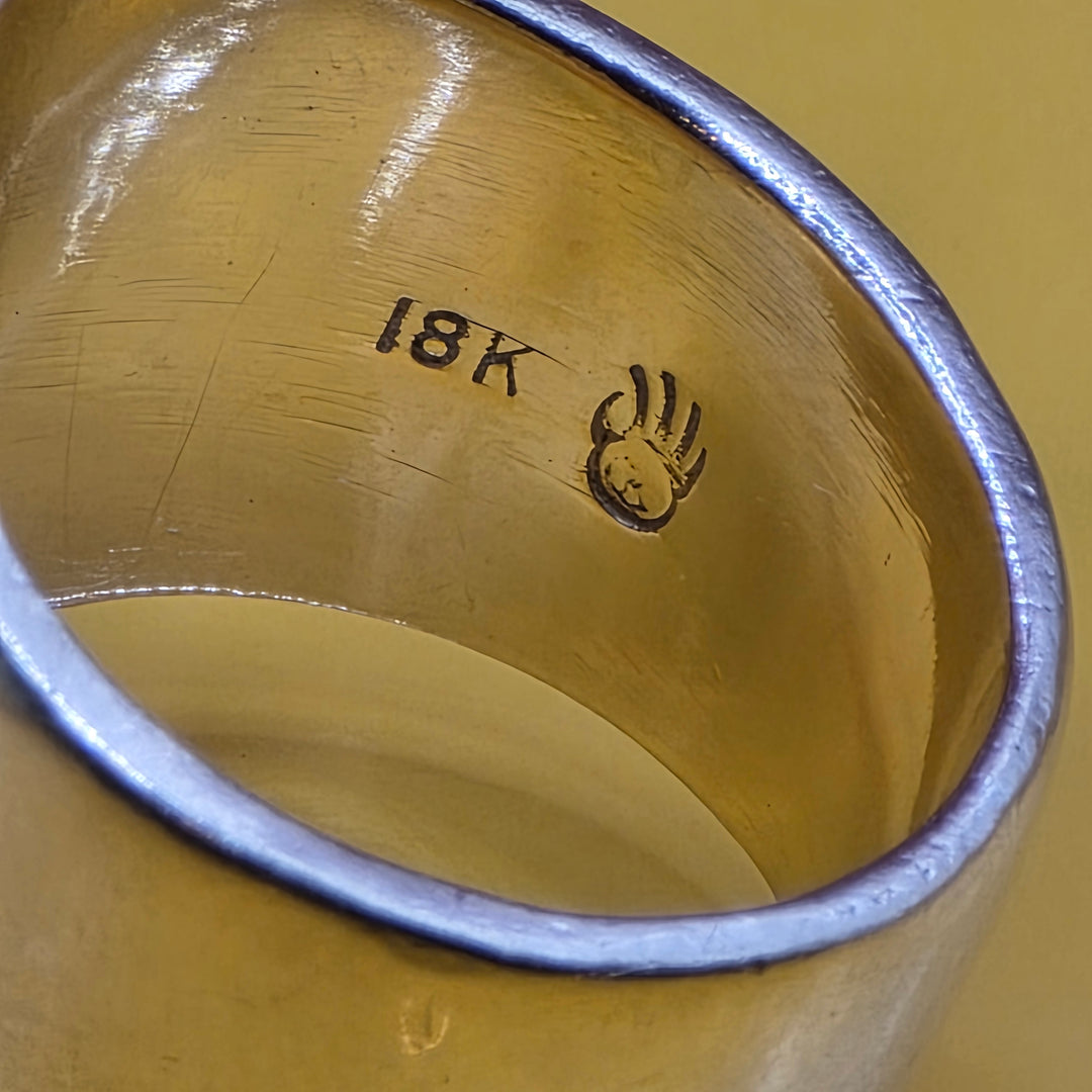18K Gold & Diamond Kokopelli Wide Band Statement Ring