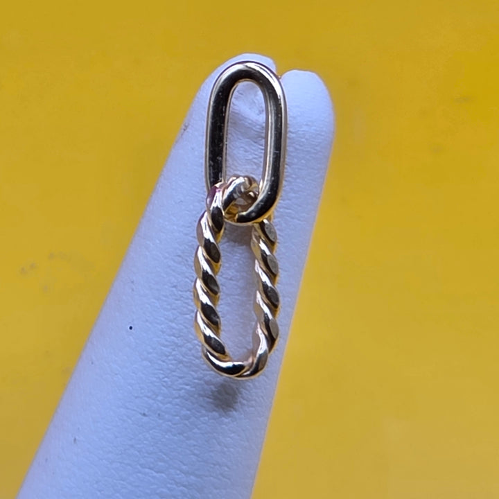 14K Gold Double Long Link Dangle Earrings