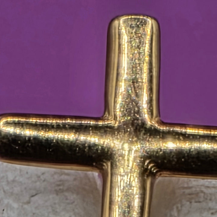 18K Gold Traditional Cross Stud Earrings