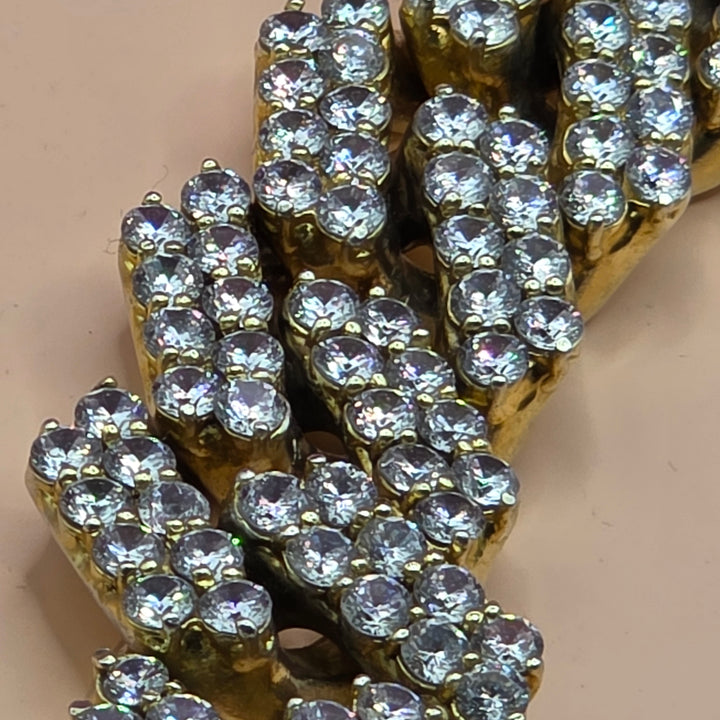 XL Cuban Link Sterling Silver CZ Iced Out Bracelet