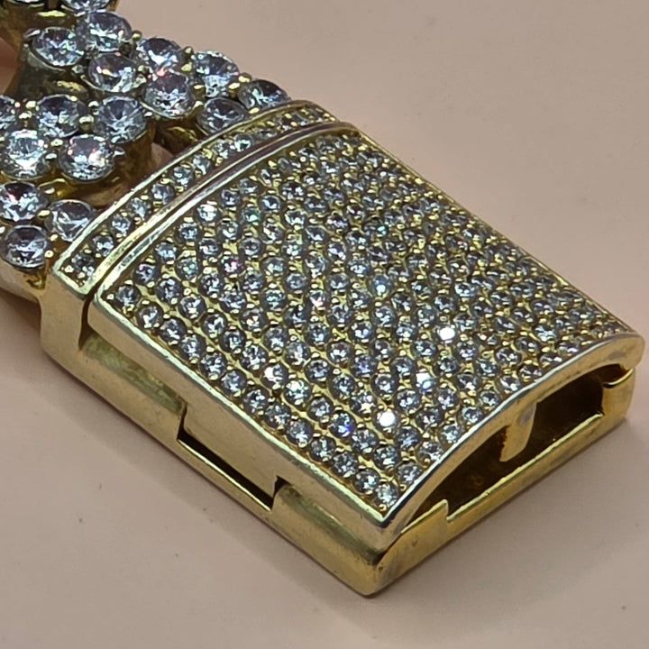 XL Cuban Link Sterling Silver CZ Iced Out Bracelet