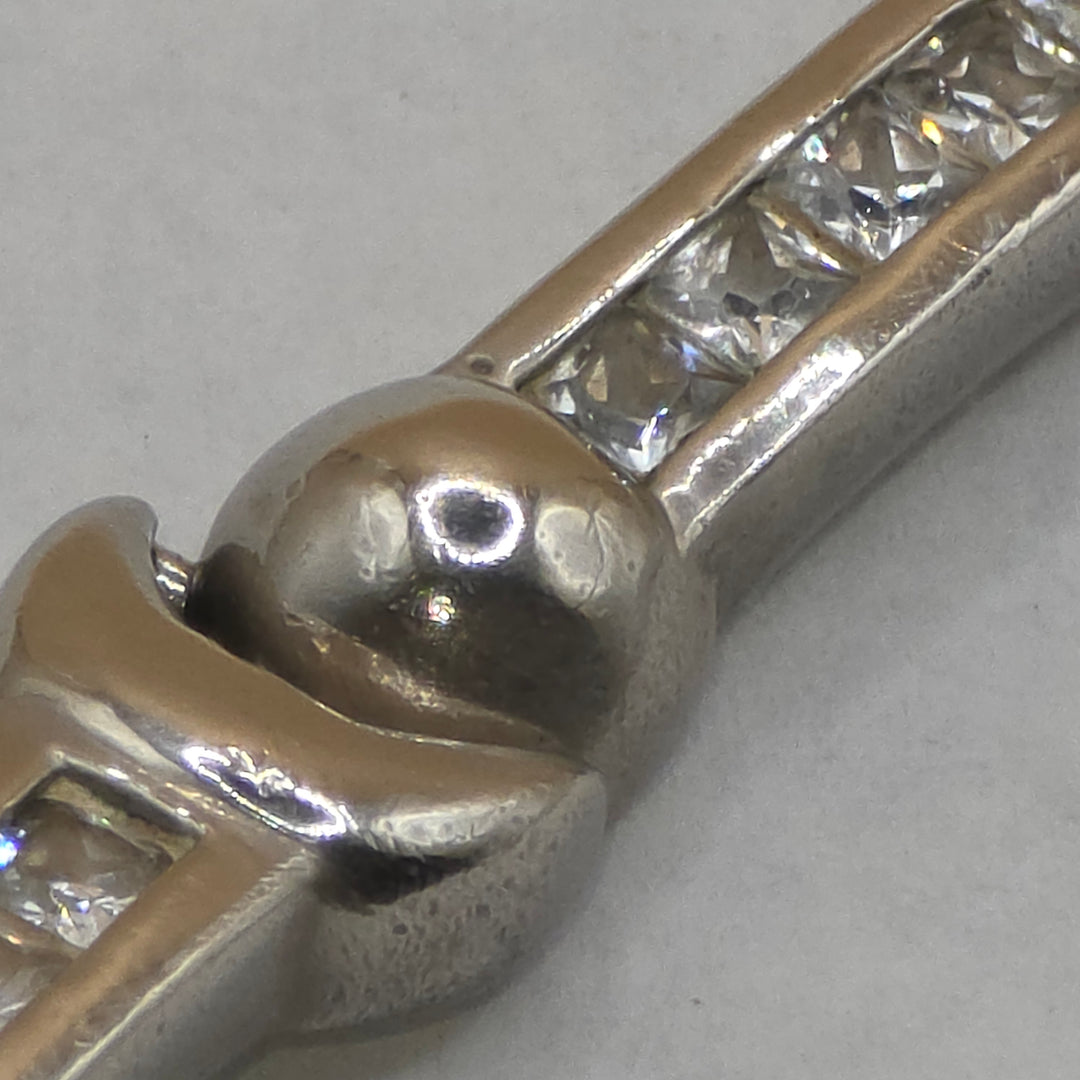 Sterling Silver Long Bar Statement Bracelet