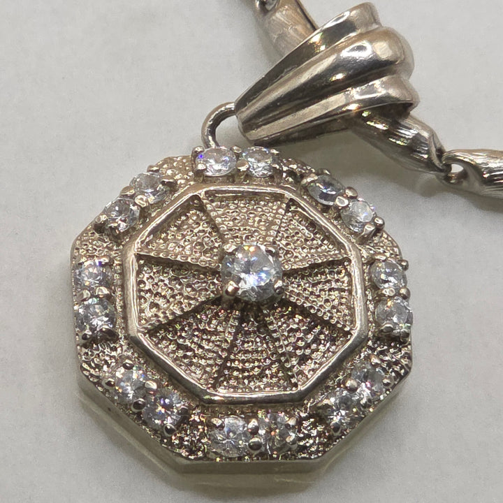 Sterling Silver Bullet Baht Bar Necklace w. 2 Pendants