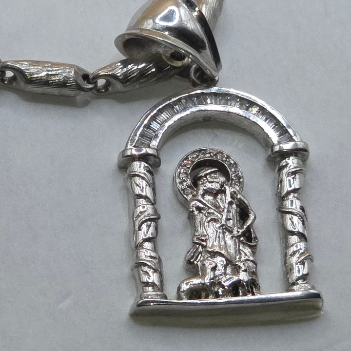 Sterling Silver Bullet Baht Bar Necklace w. 2 Pendants