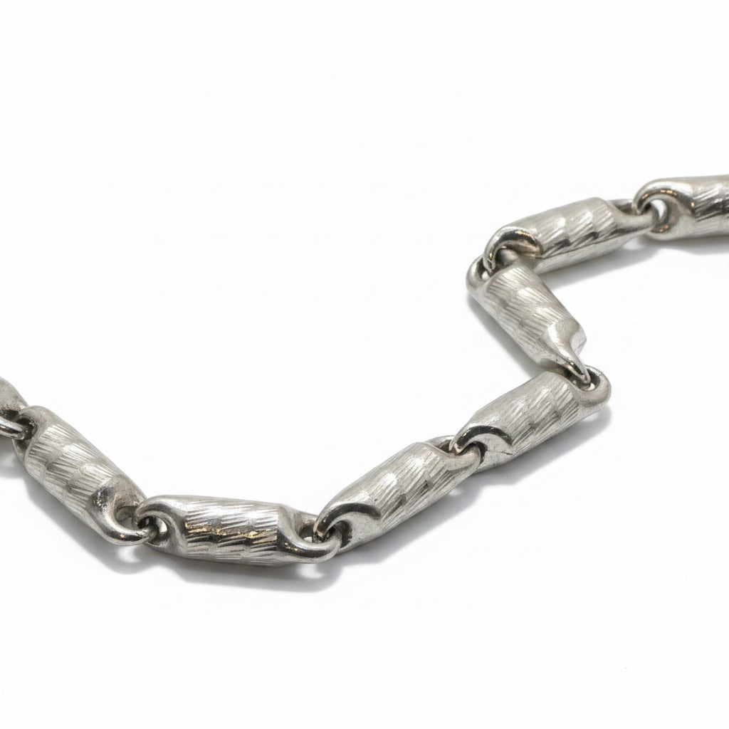 Sterling Silver Bullet Baht Bar Necklace w. 2 Pendants