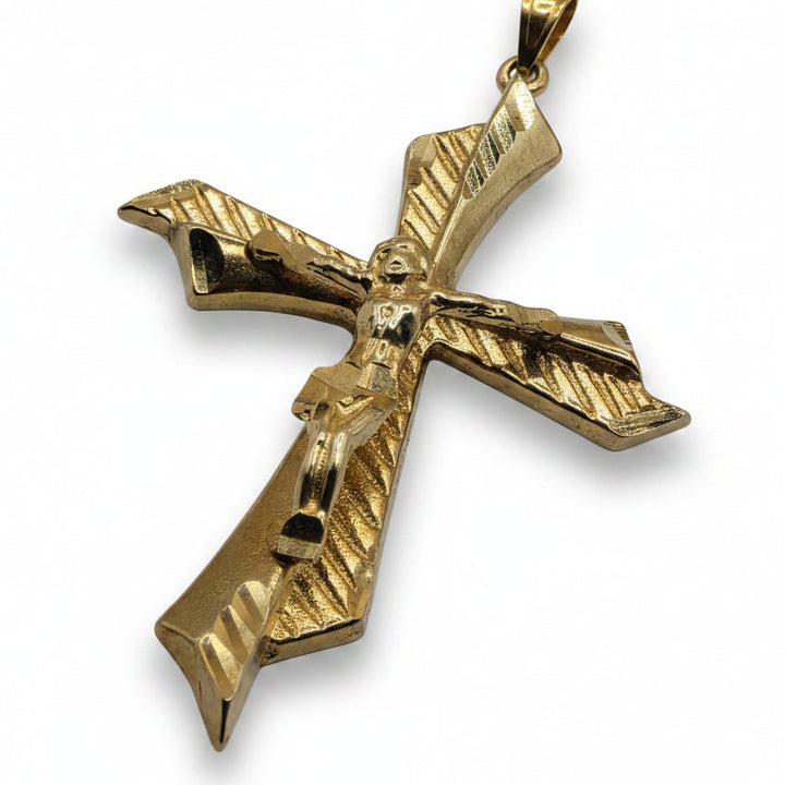 10K Gold Crucifix Rope Necklace