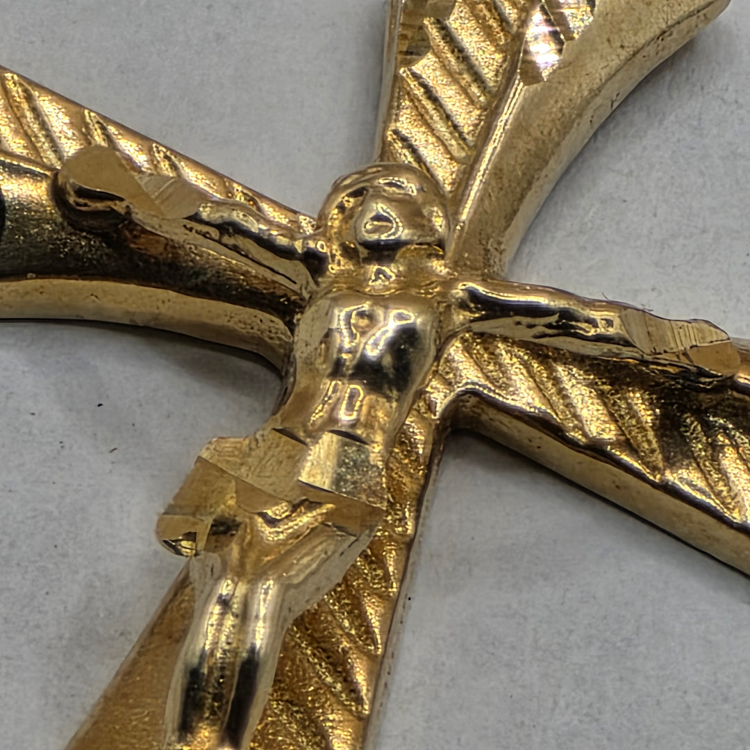 10K Gold Crucifix Rope Necklace