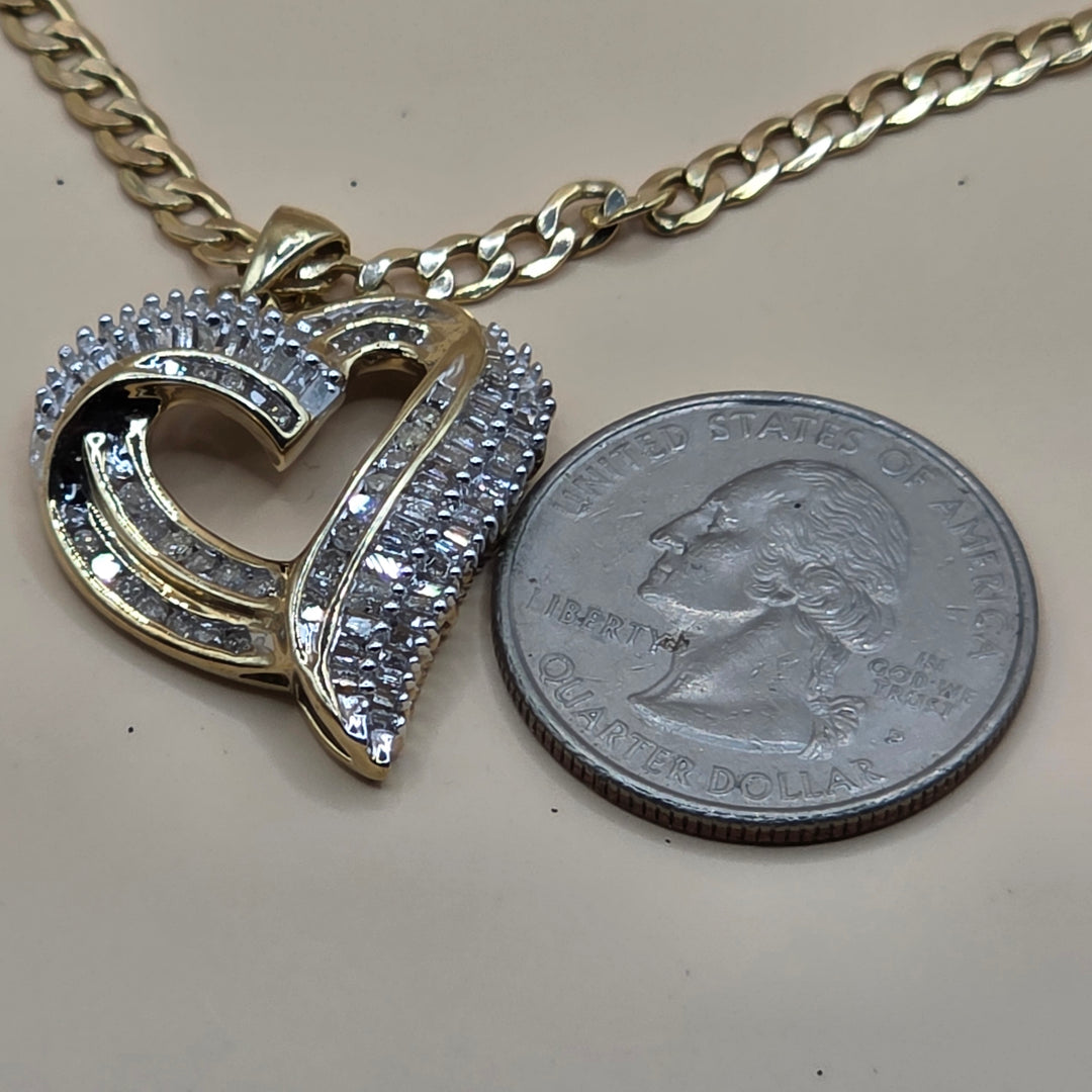 14K Gold & Diamond Asymmetrical Heart Necklace