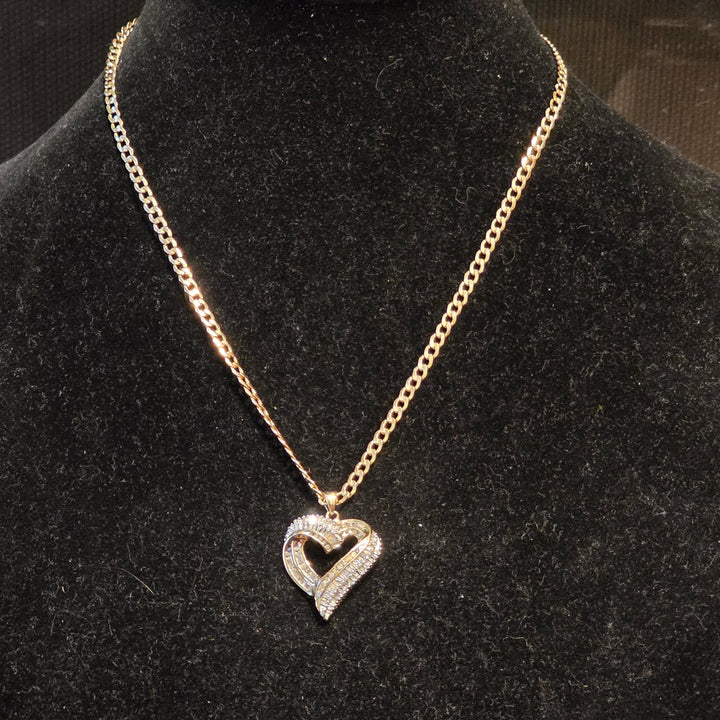14K Gold & Diamond Asymmetrical Heart Necklace