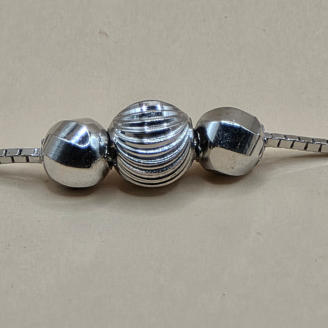 18K White Gold Triple Drop, Triple Station Necklace
