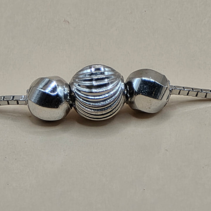18K White Gold Triple Drop, Triple Station Necklace