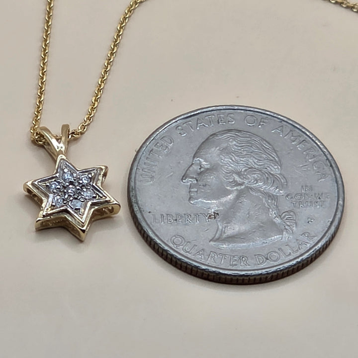 14K Gold & Diamond Symmetrical 6-Point Star Choker