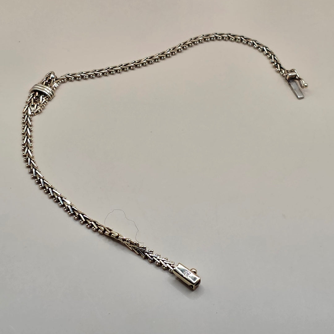 14K Gold Knotted Wheat Link Bracelet