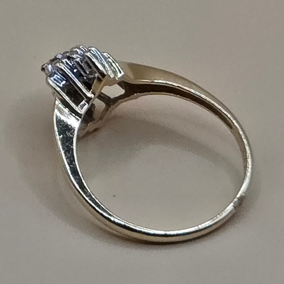 14K Gold & Diamond Cluster Statement Ring