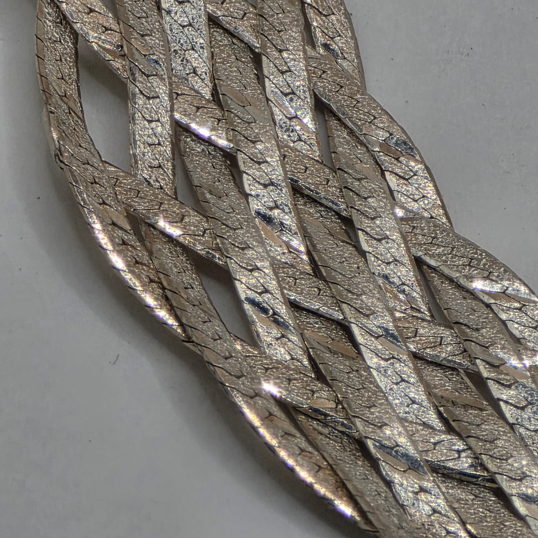 Sterling Silver Braded Choker Style Necklace