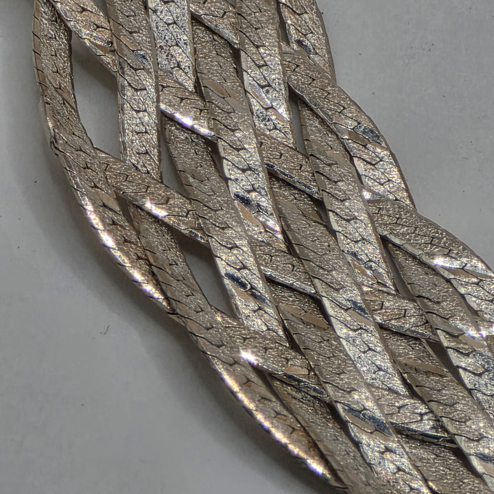 Sterling Silver Braded Choker Style Necklace