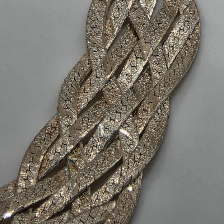 Sterling Silver Braded Choker Style Necklace