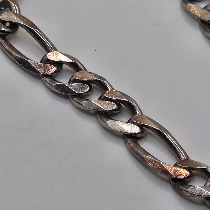 Heavy Sterling Silver Traditional Figaro Link Necklace