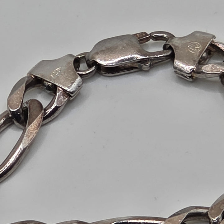 Heavy Sterling Silver Traditional Figaro Link Necklace