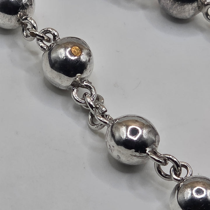 Sterling Silver Beaded Necklace and Bracelet Combo