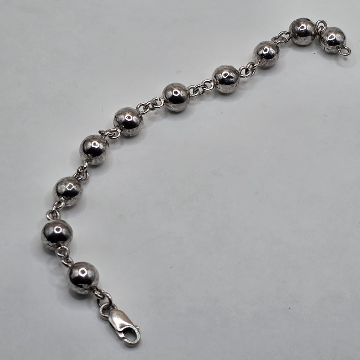 Sterling Silver Beaded Necklace and Bracelet Combo
