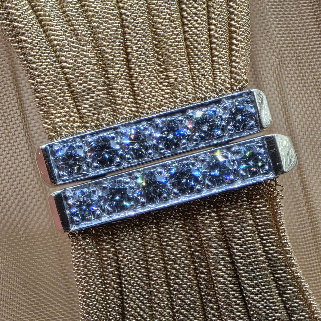 18K Gold, Platinum & Diamond Tiffany & Co Somerset Mesh Bracelet