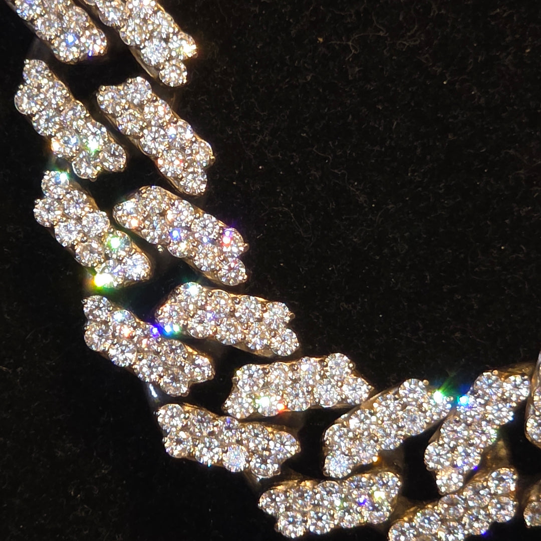 Sterling Silver Ultra Bling Over-Sized Iced Out Cuban Necklace