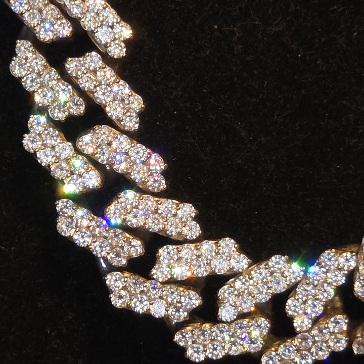 Sterling Silver Ultra Bling Over-Sized Iced Out Cuban Necklace