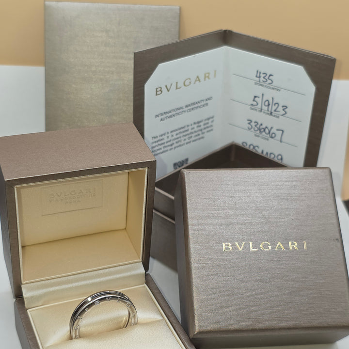 Authentic BVLGARI B.zero1 18K White Gold Band Ring