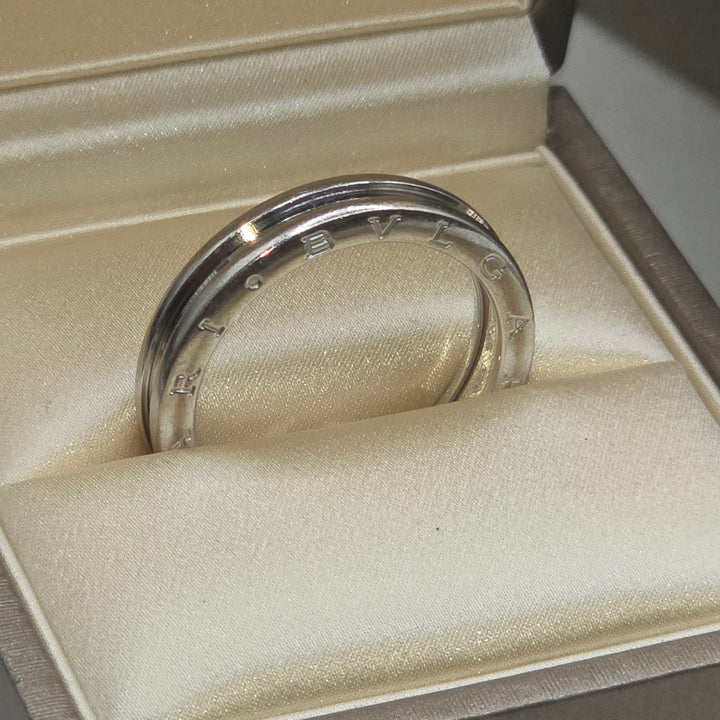 Authentic BVLGARI B.zero1 18K White Gold Band Ring