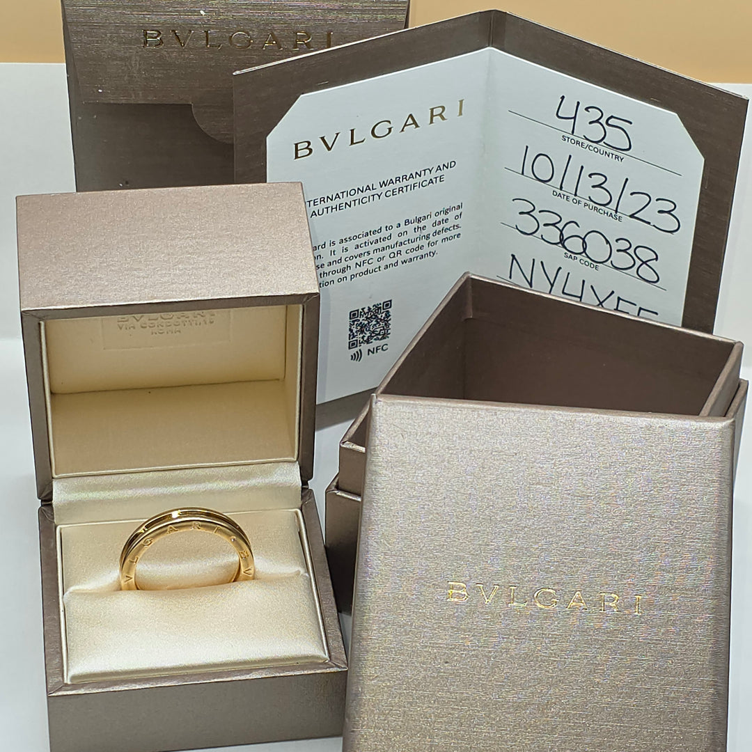 Authentic BVLGARI B.zero1 18K Yellow Gold Band Ring