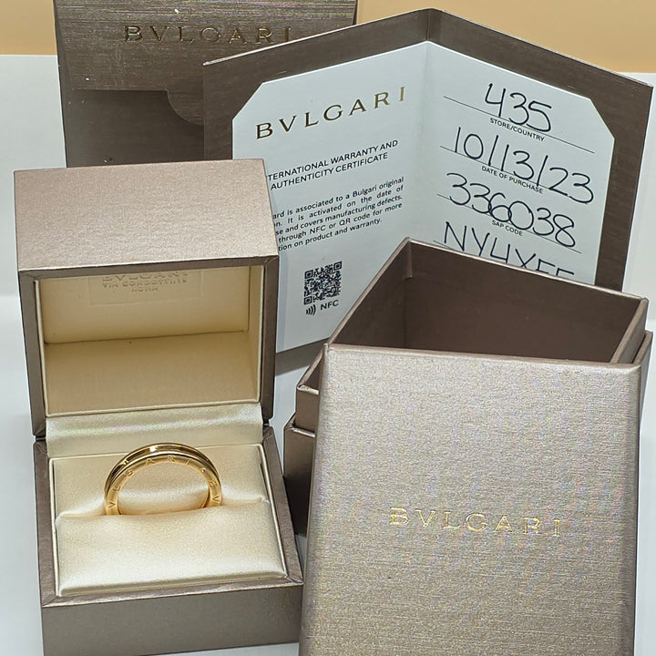 Authentic BVLGARI B.zero1 18K Yellow Gold Band Ring
