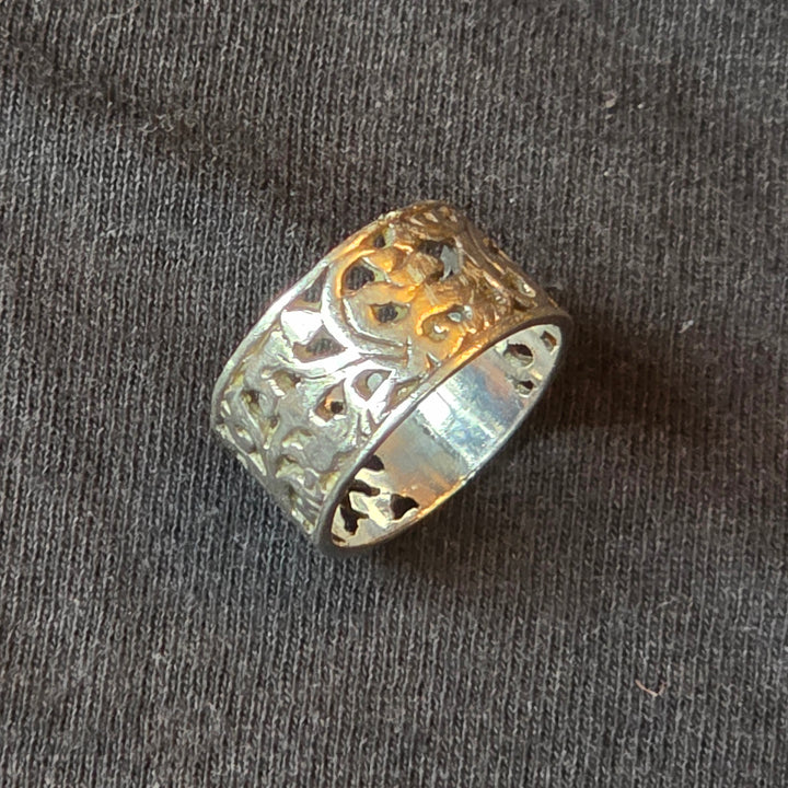 Sterling Silver Abstract Floral Vine Statement Ring