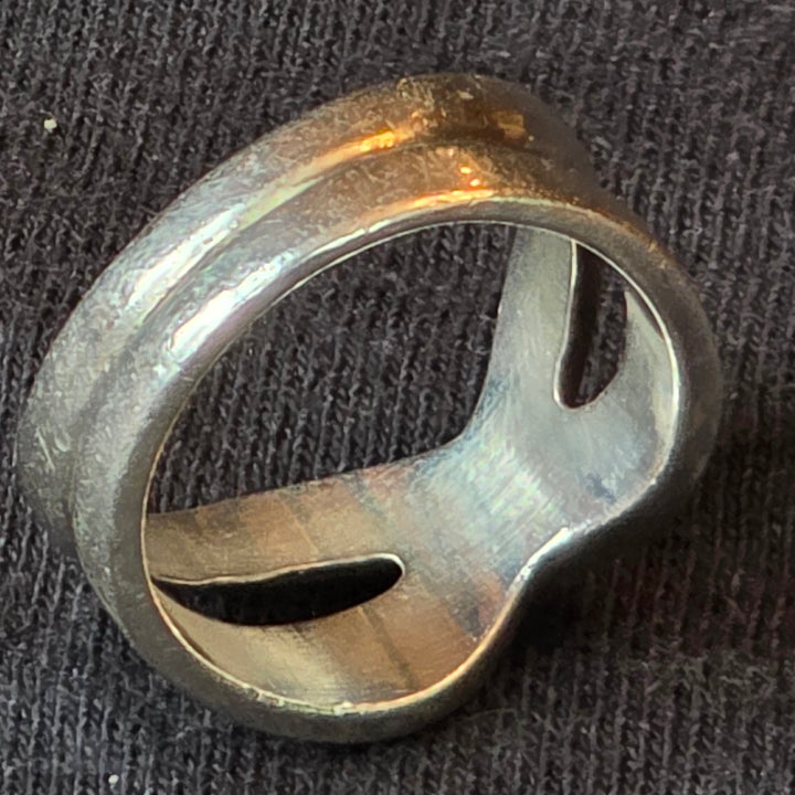 Sterling Silver Crossover Fluid Design Statement Ring