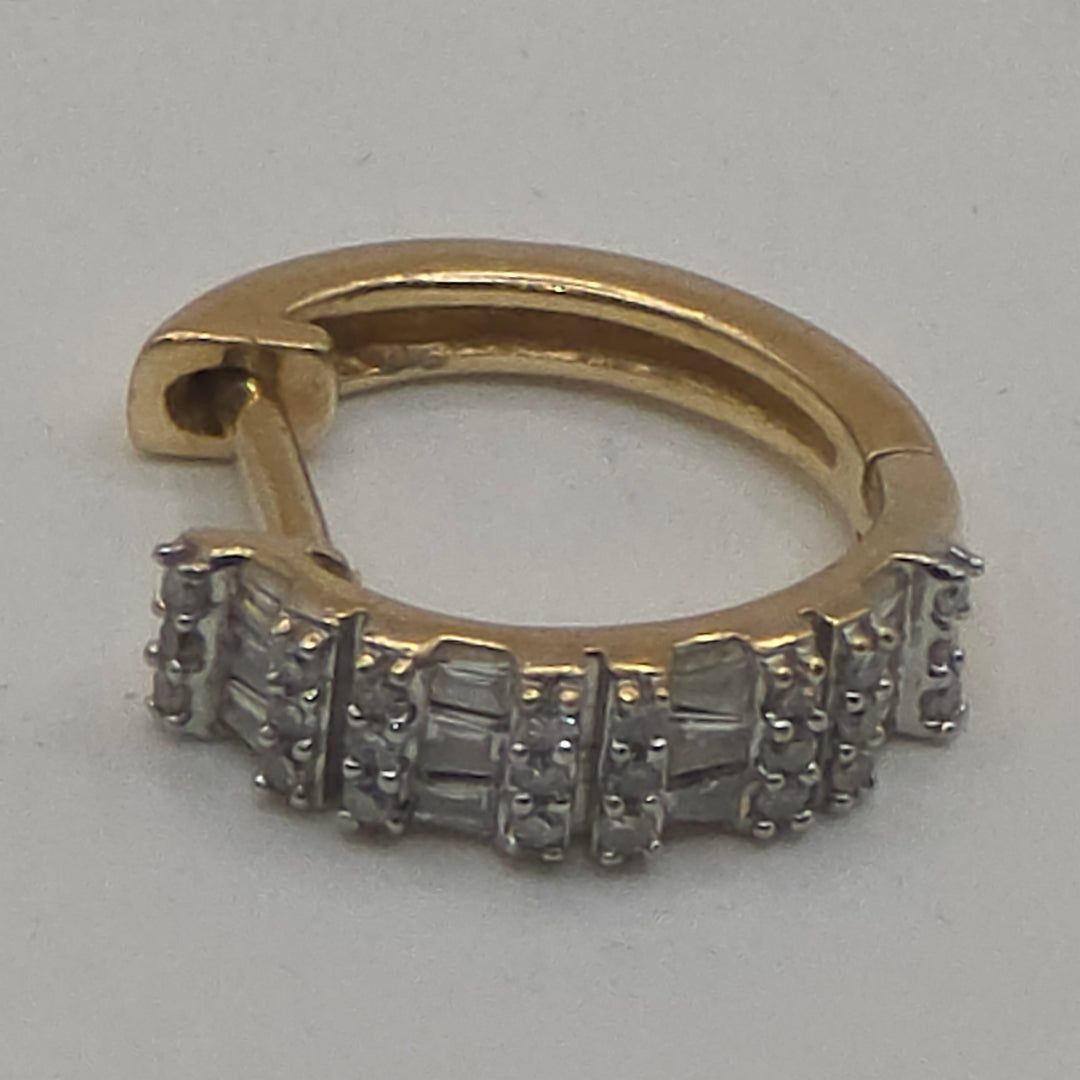 10k Gold & CZ Small Hoop Earrings