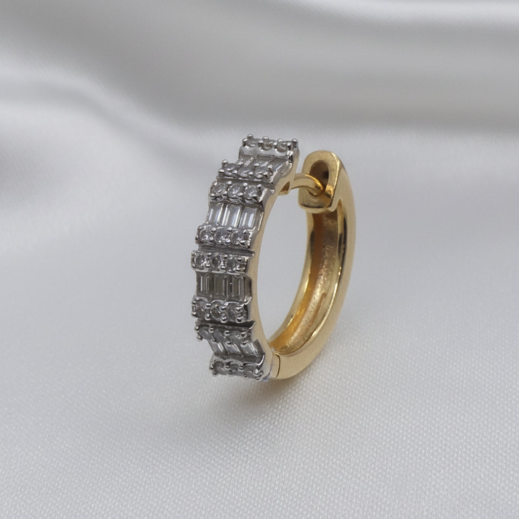 10k Gold & CZ Small Hoop Earrings