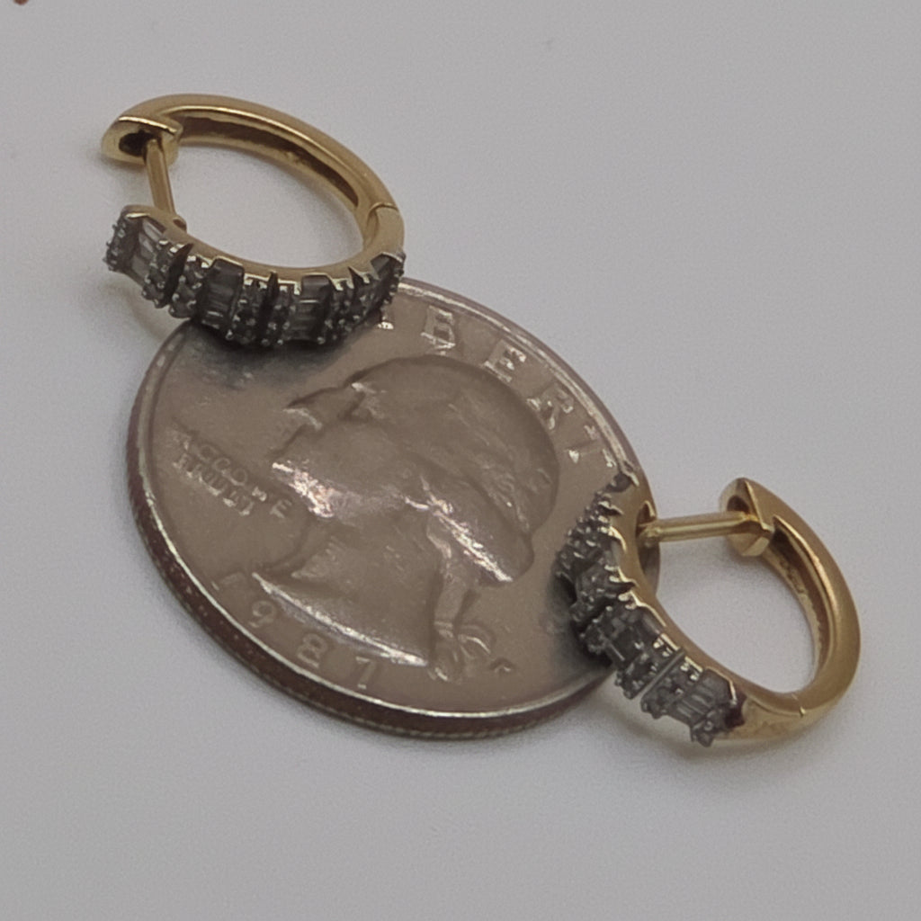 10k Gold & CZ Small Hoop Earrings